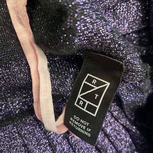 Kate Spade New York Purple Metallic Sweater Dress Pleated Skirt size Small - Picture 12 of 13